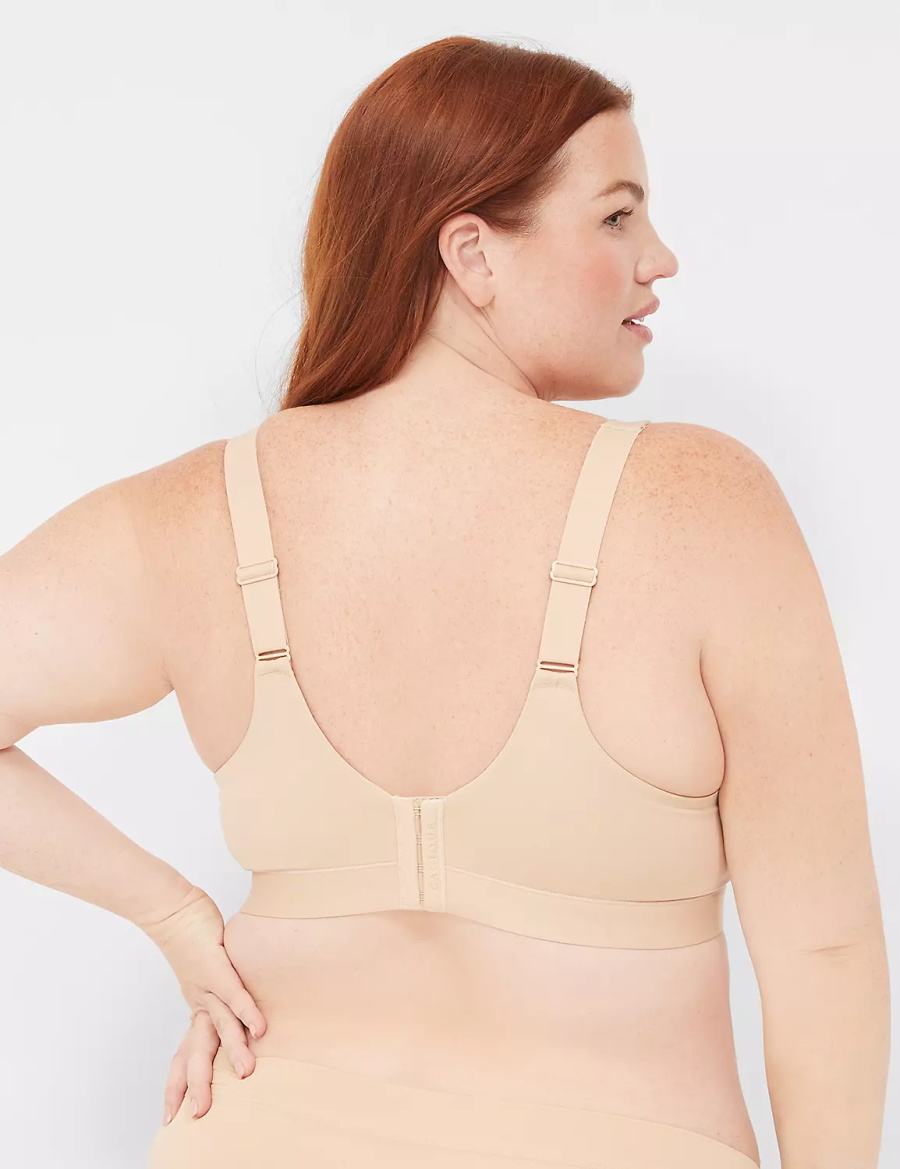 Beige Lane Bryant Comfort Bliss Lightly Lined Plunge Women Bralettes | RJH7222NL