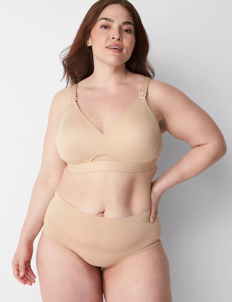 Beige Lane Bryant Comfort Bliss Nursing Women Bralettes | MGZ451NU