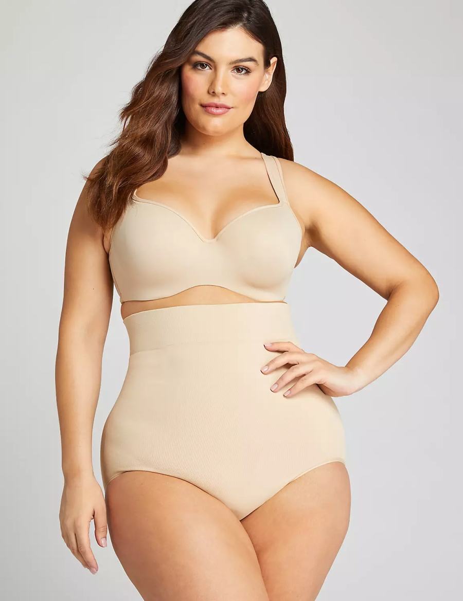 Beige Lane Bryant Level 2 Shaping Ultra High-Waist Brief Women Briefs | DHL8727FE