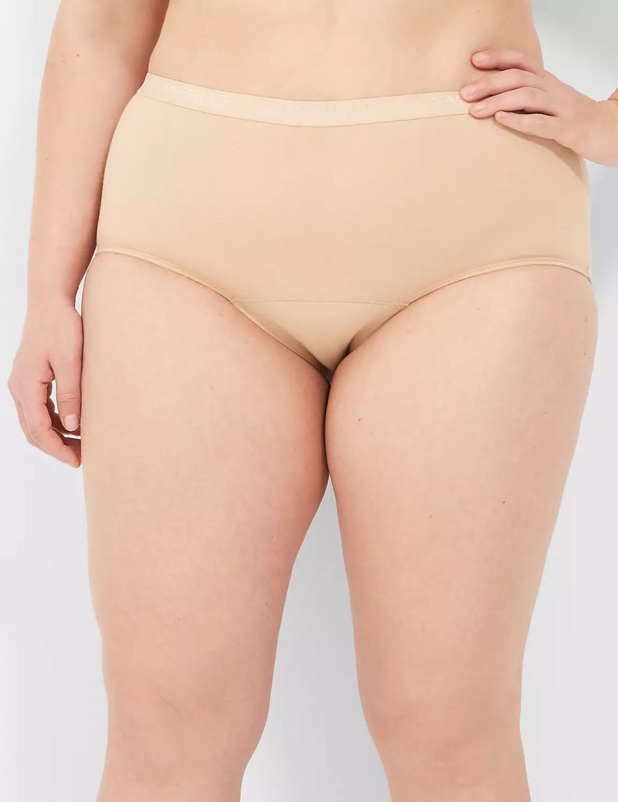 Beige Lane Bryant Total Confidence Full Women Briefs | BBE9952RJ