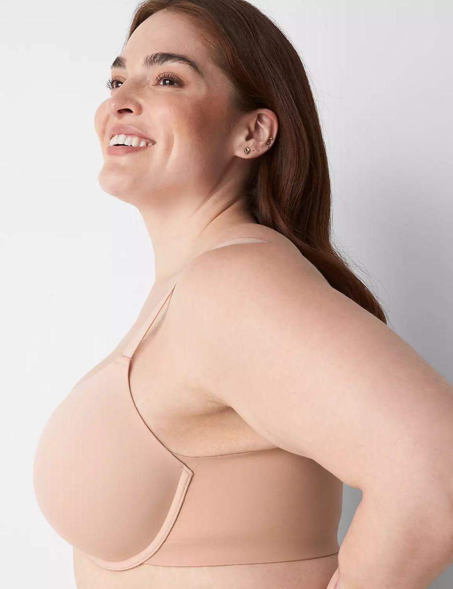 Beige Lane Bryant Totally Smooth Full Coverage Front-Close Women Bralettes | WZS4125AM