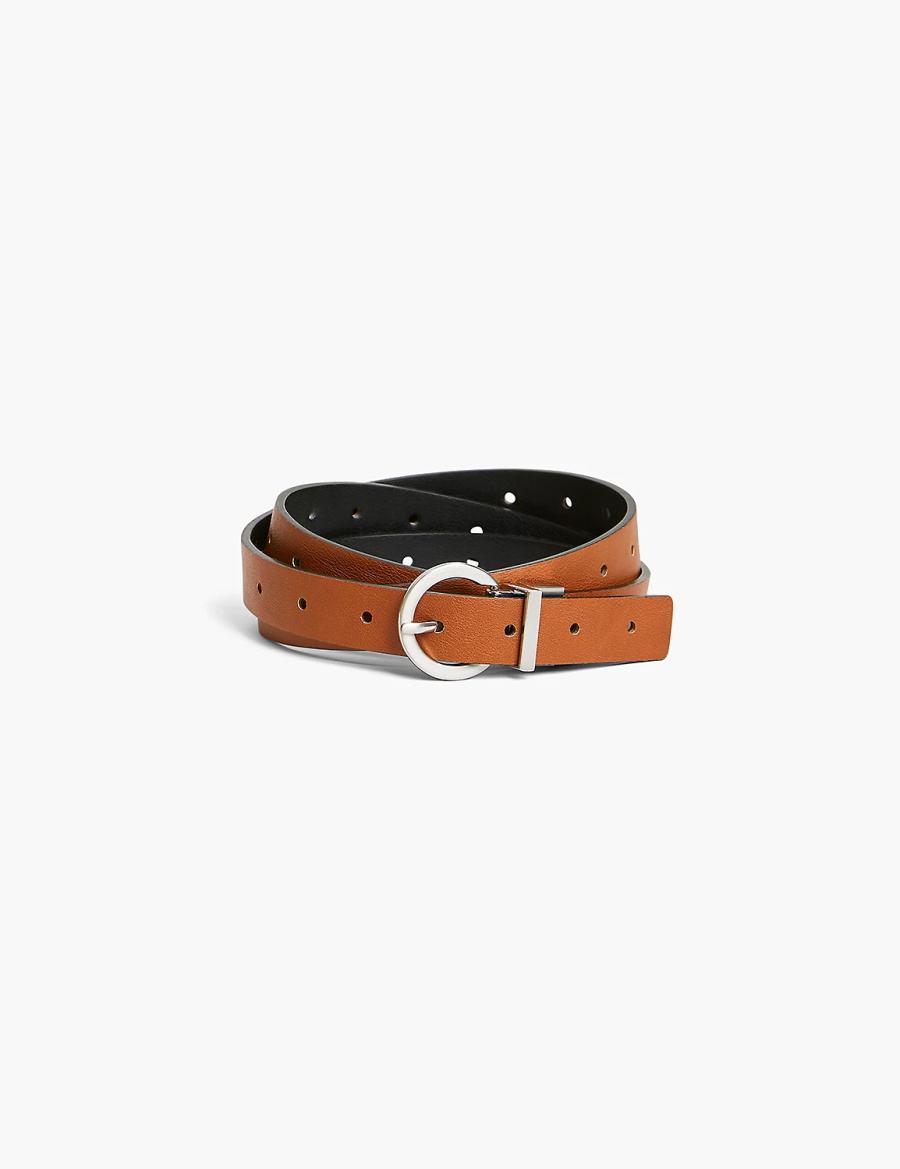 Black Brown Lane Bryant Reversible Women Belts | GWV2771VK