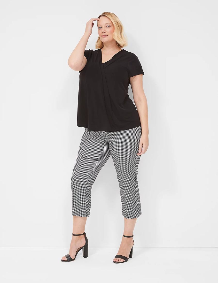 Black Lane Bryant 4-Season Slim Capri Women Pants | XZN2916WV