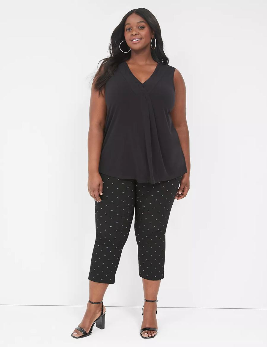 Black Lane Bryant 4-Season Slim Capri Women Pants | SEJ9490PH