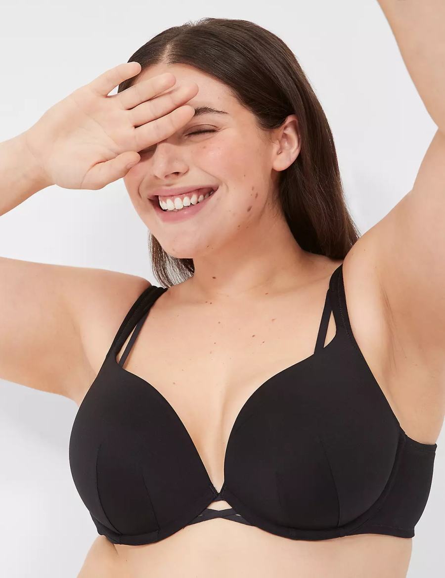 Black Lane Bryant Boost Plunge Women Bralettes | YYF2118VV