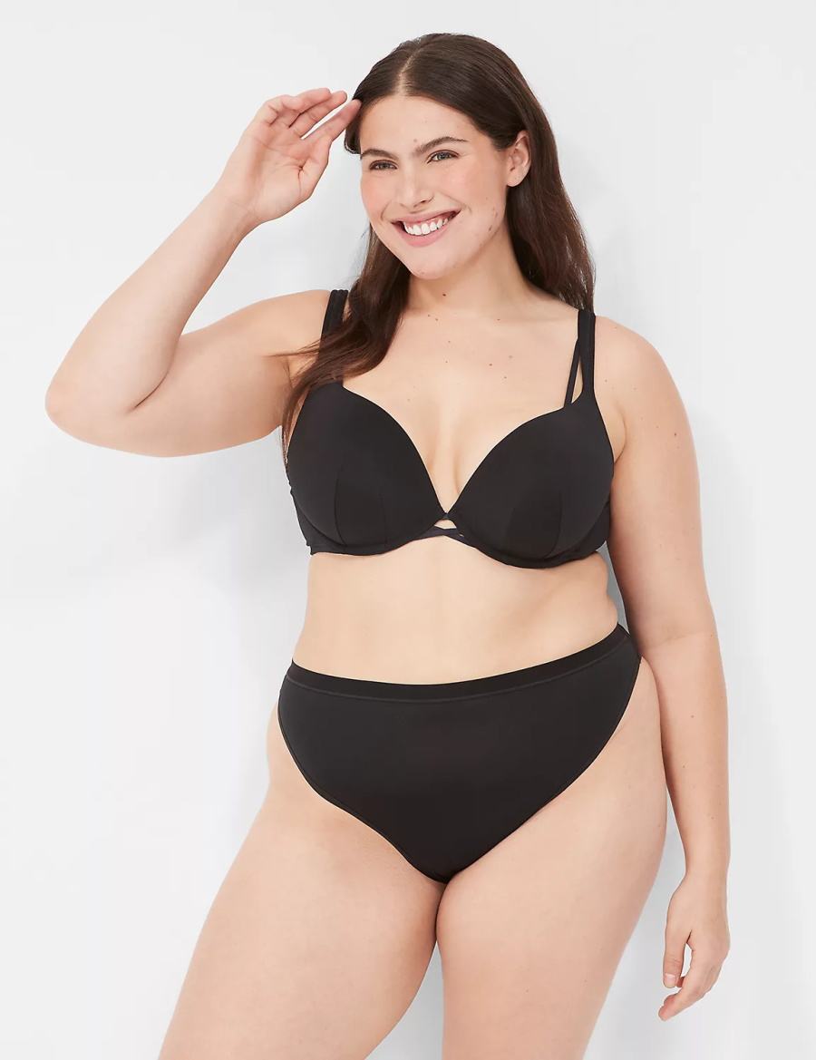 Black Lane Bryant Boost Plunge Women Bralettes | YYF2118VV