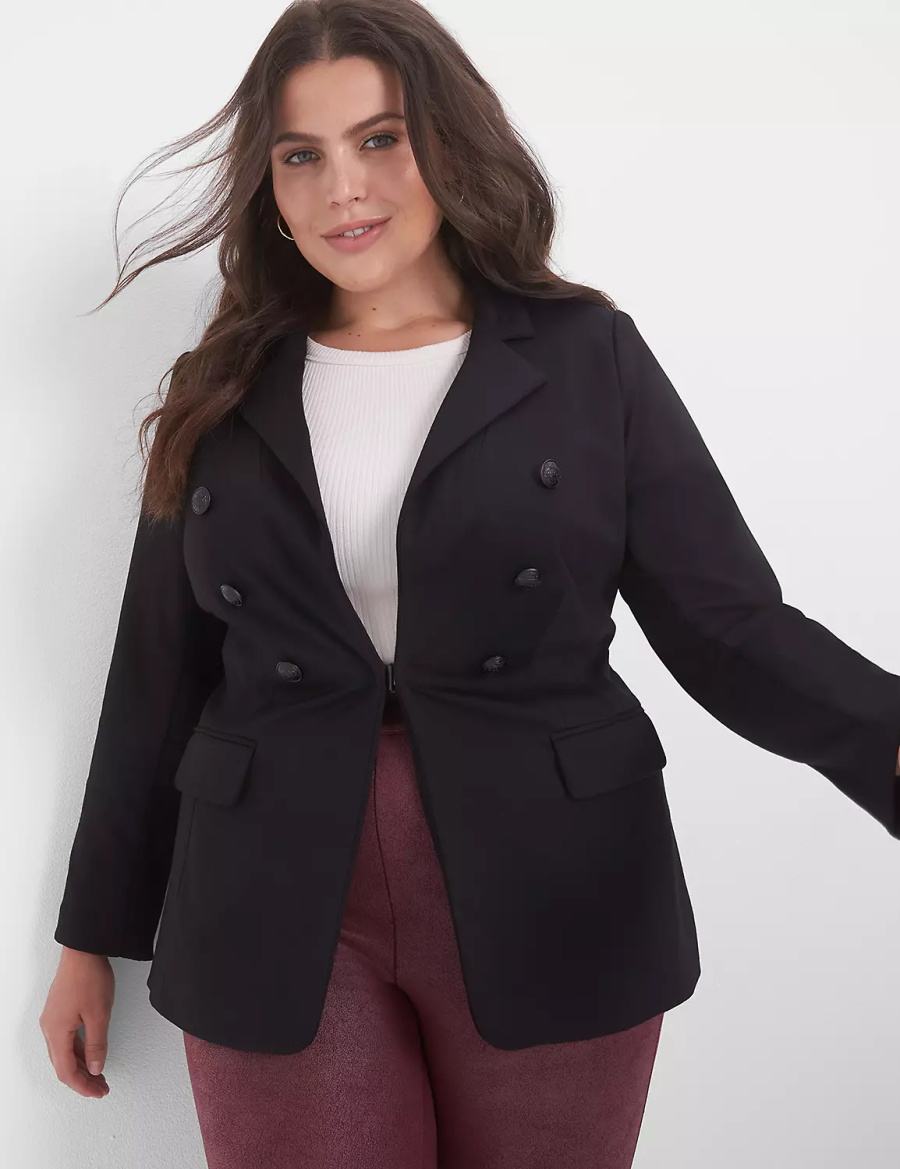 Black Lane Bryant Bryant Women Blazers | GZN725OT