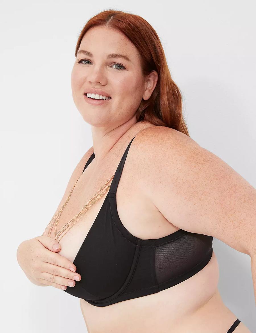 Black Lane Bryant Chain Quarter Cup Women Bralettes | XGL7352MZ