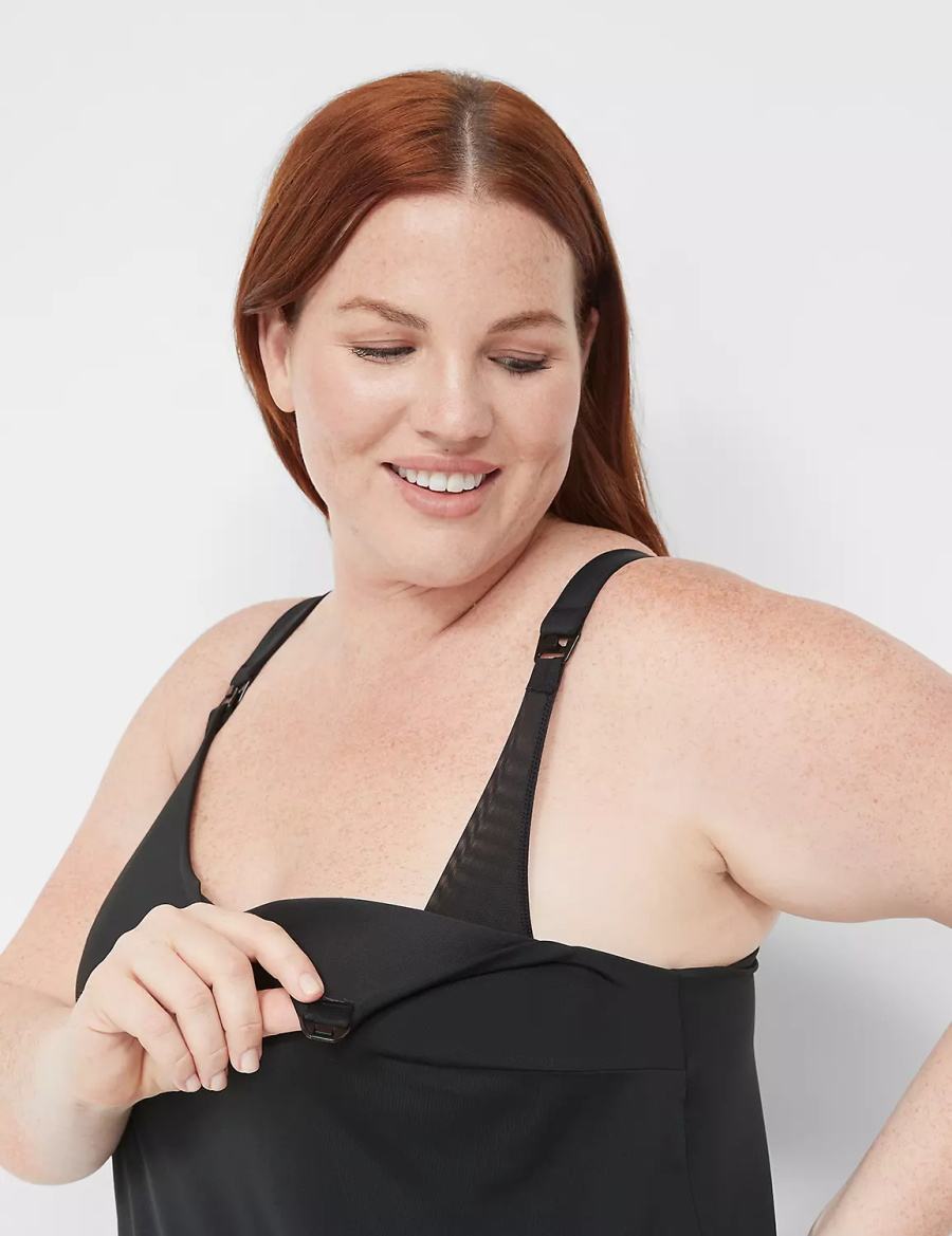 Black Lane Bryant Comfort Bliss Nursing Cami Women Bralettes | HAJ3825OU