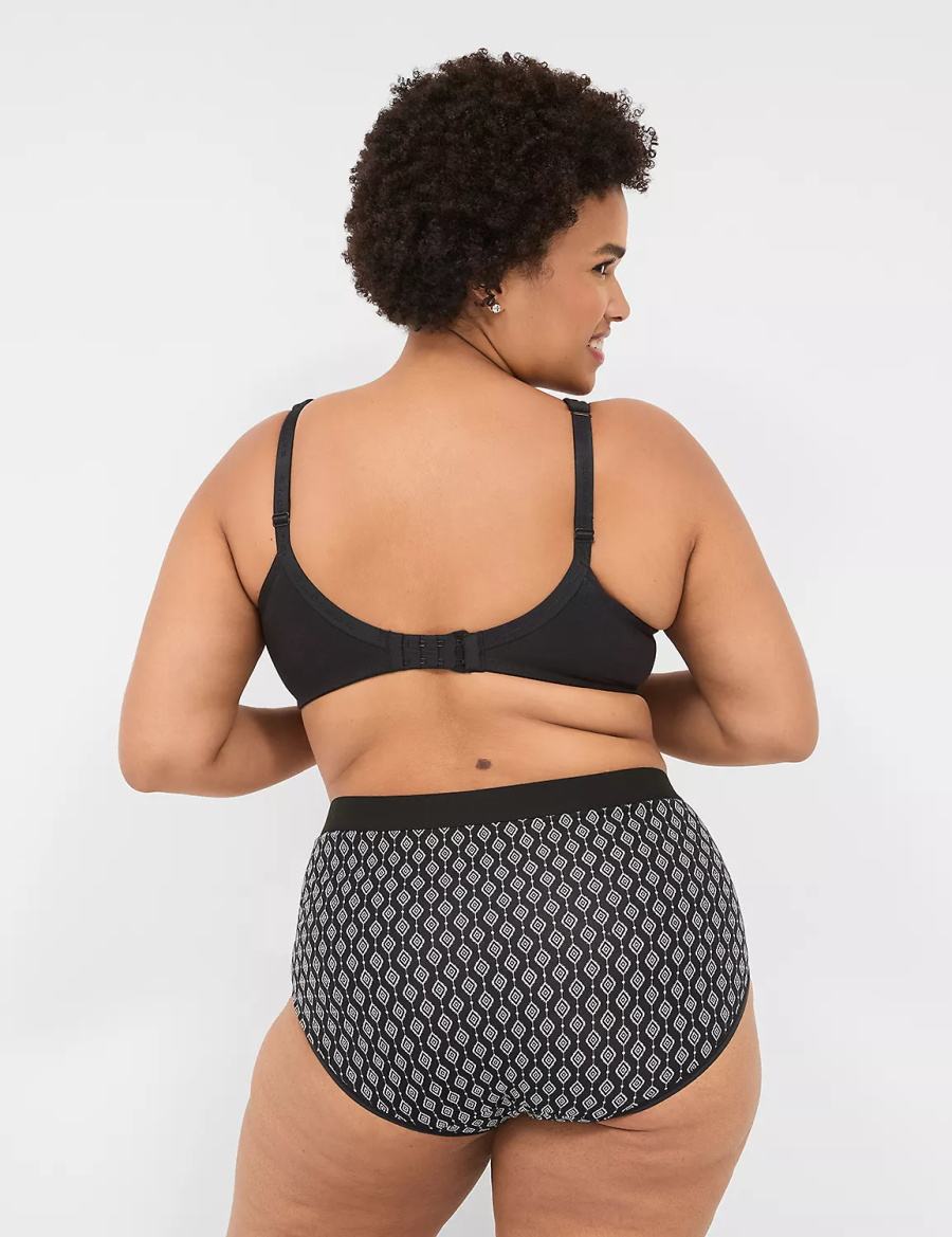 Black Lane Bryant Cotton Full With Wide Waistband Women Briefs | CLV2255FN