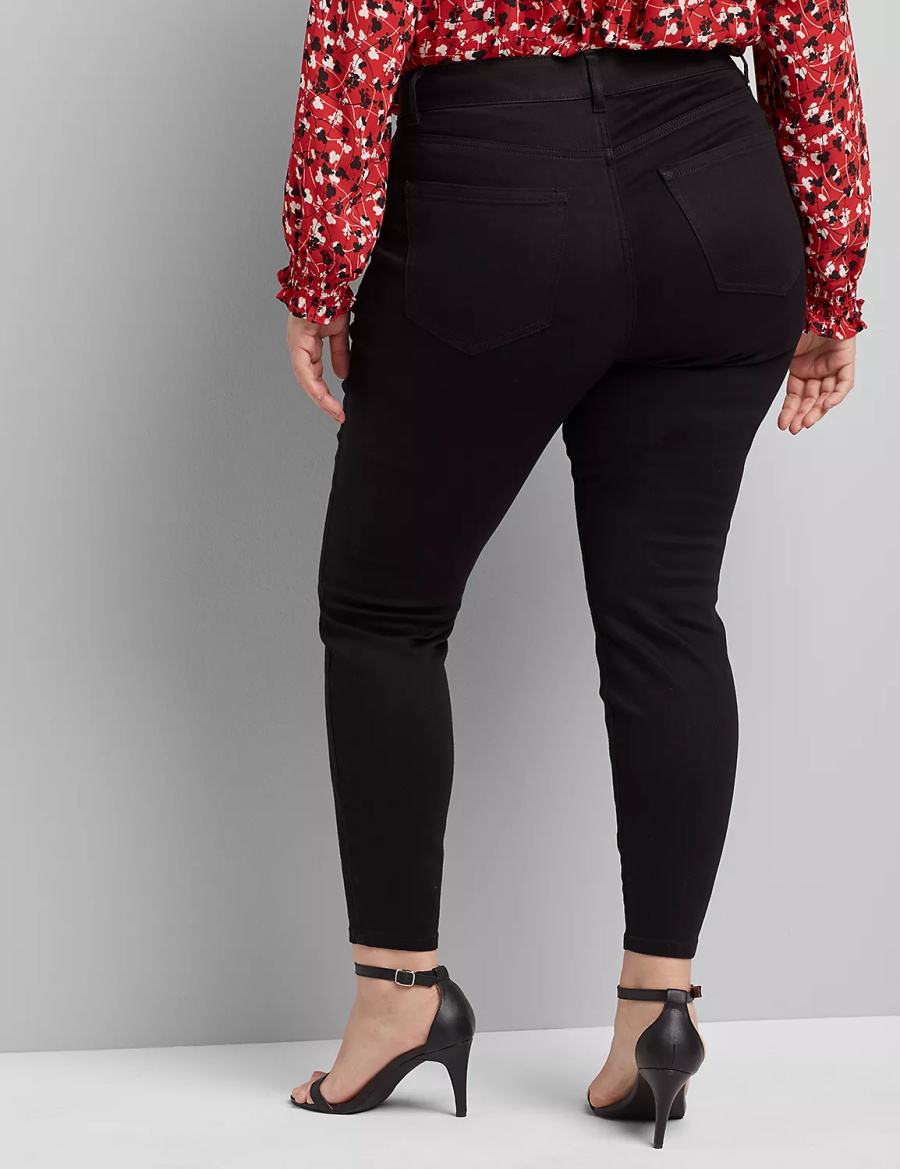 Black Lane Bryant Curvy Fit High-Rise Skinny Women Jeans | TJR3019CS