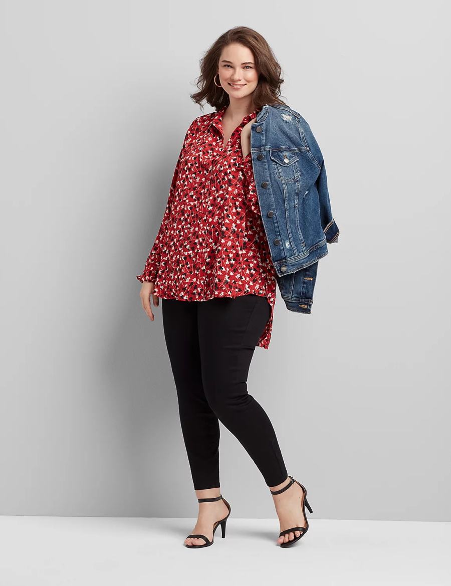 Black Lane Bryant Curvy Fit High-Rise Skinny Women Jeans | TJR3019CS