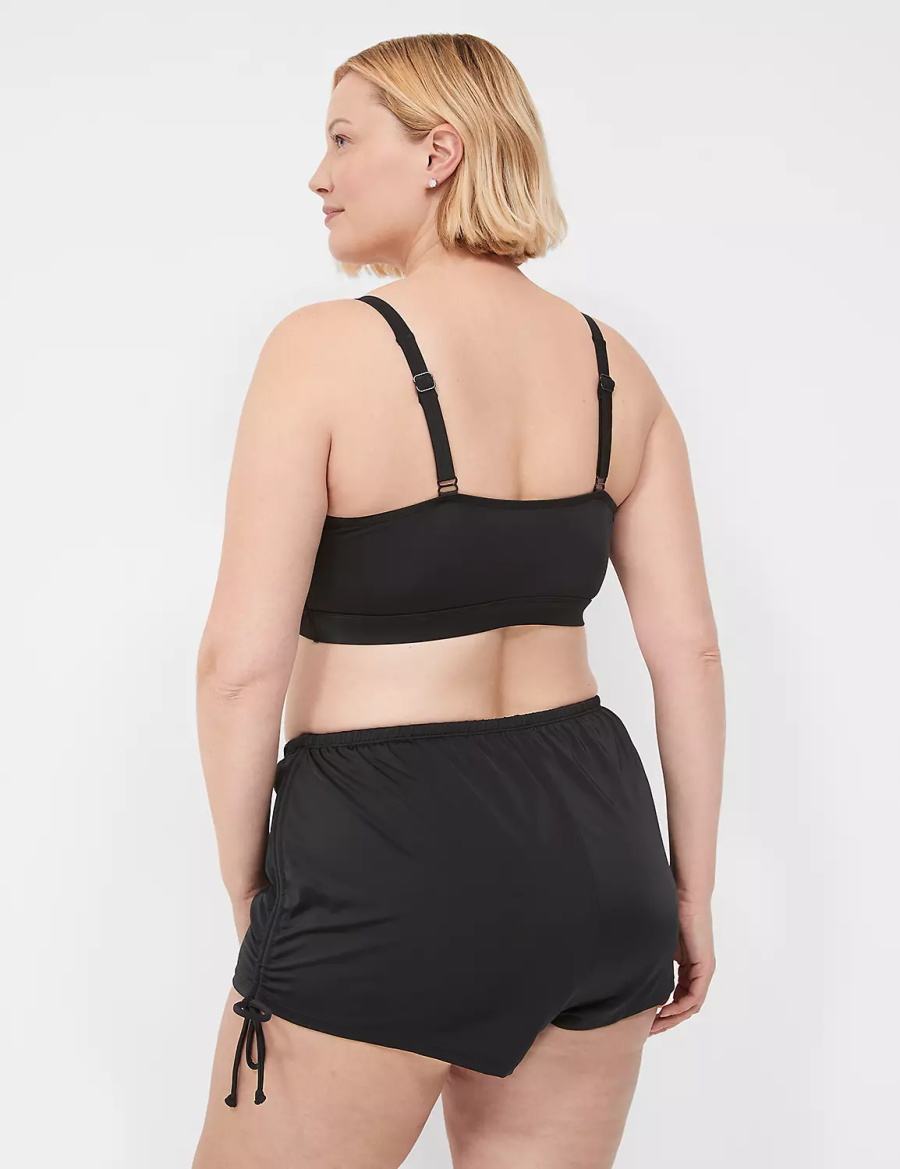 Black Lane Bryant Drawstring Swim Women Skirts | DPJ1069KC