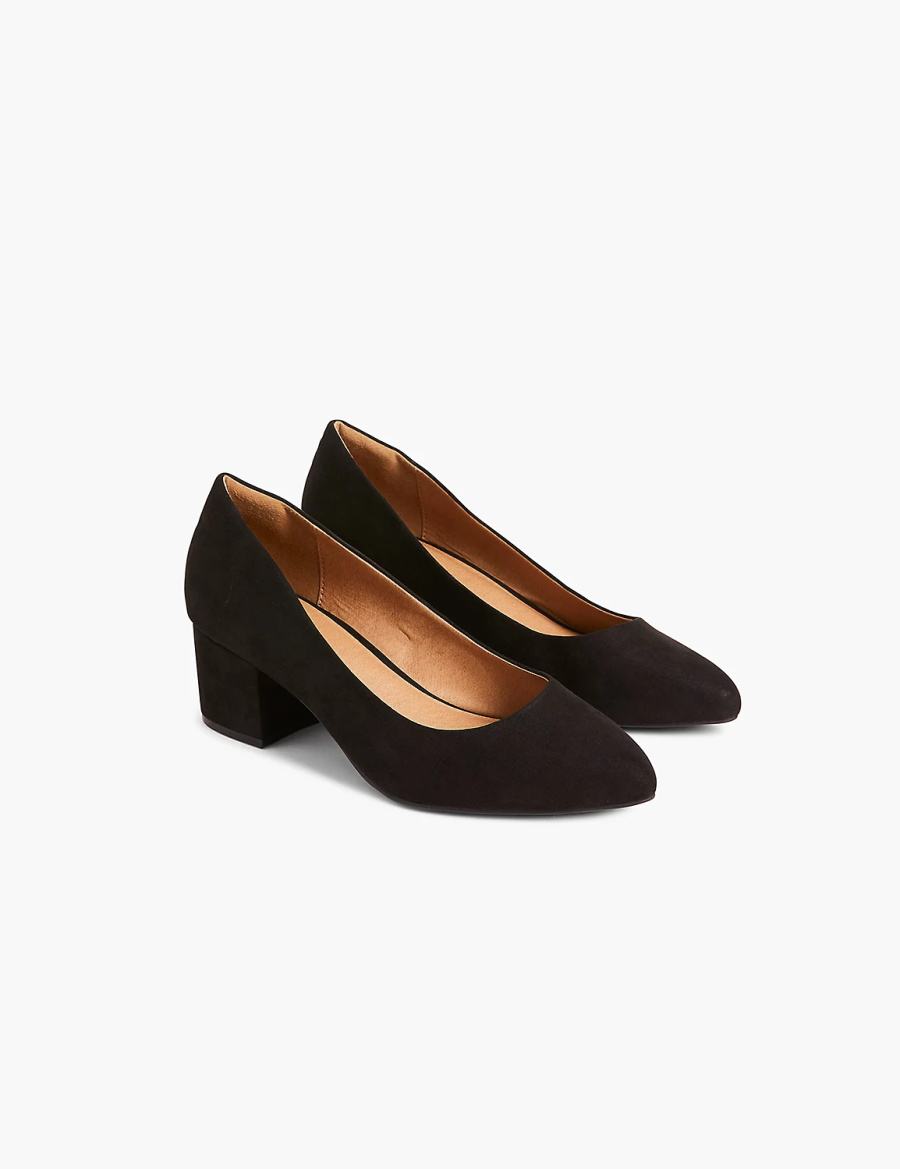 Black Lane Bryant Dream Cloud Block Heel Women Pumps | OPY782ZJ