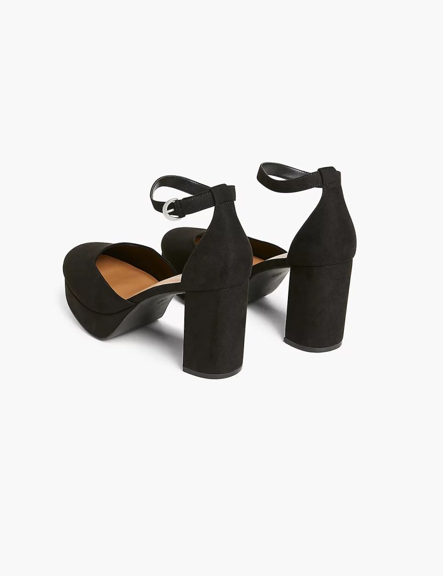 Black Lane Bryant Dream Cloud Closed-Toe Platform Block Heel Women Heels Sandals | LQZ5852RZ