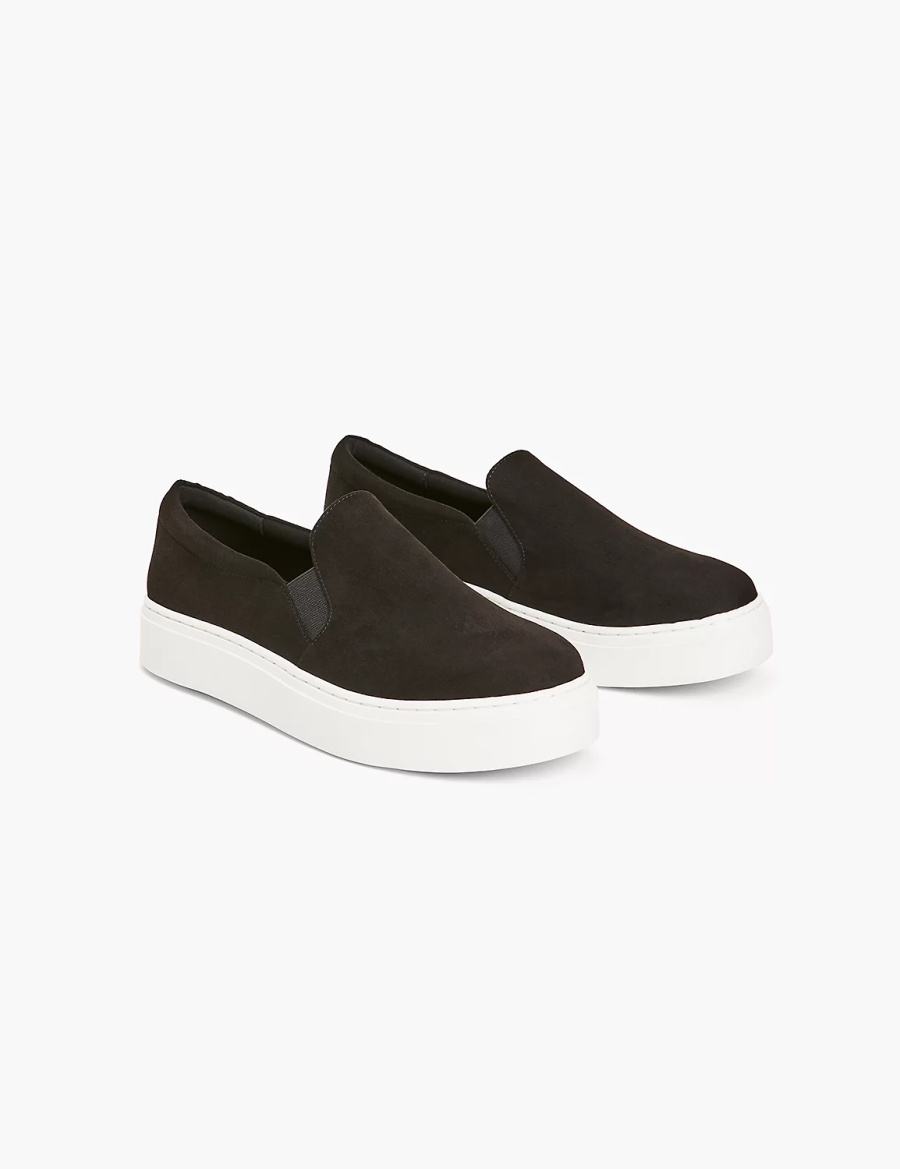 Black Lane Bryant Dream Cloud Faux-Suede Slip-On Women Sneakers | KXL7445VP