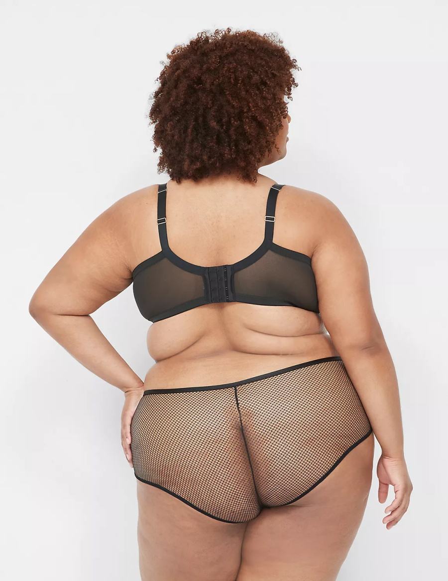 Black Lane Bryant Fishnet Women Briefs | FFV8422OE