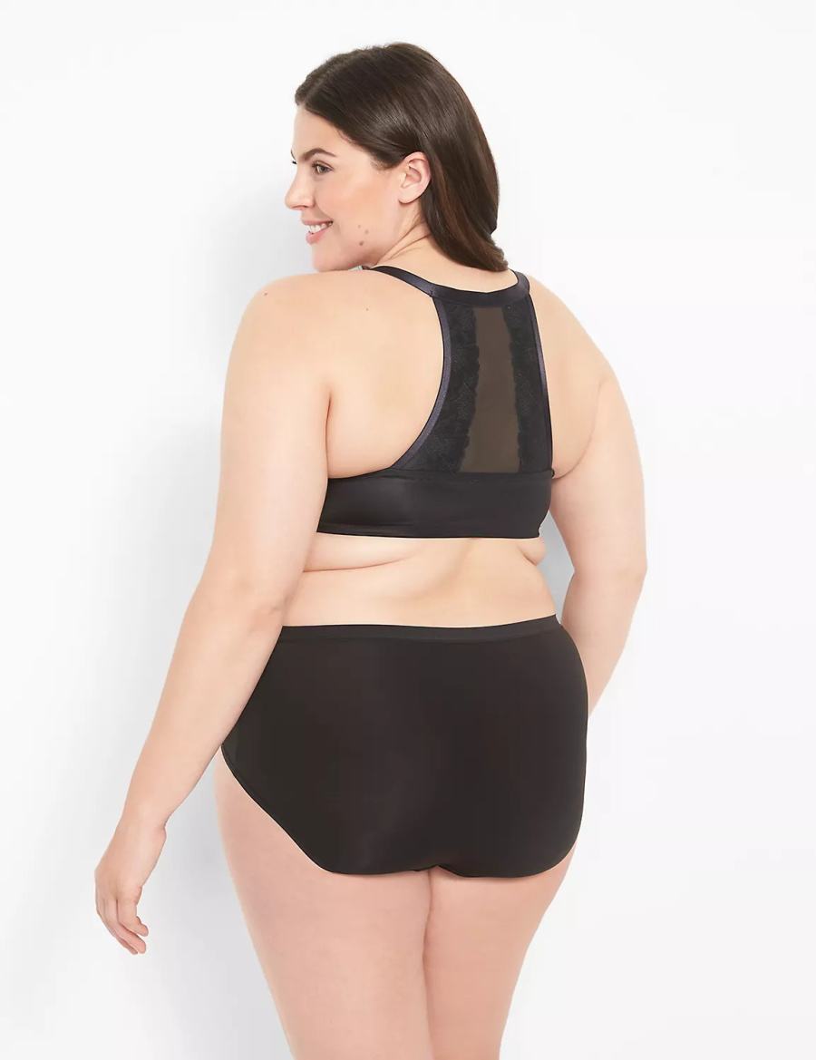 Black Lane Bryant Front-Close Boost Plunge Women Bralettes | BDR1342ZT