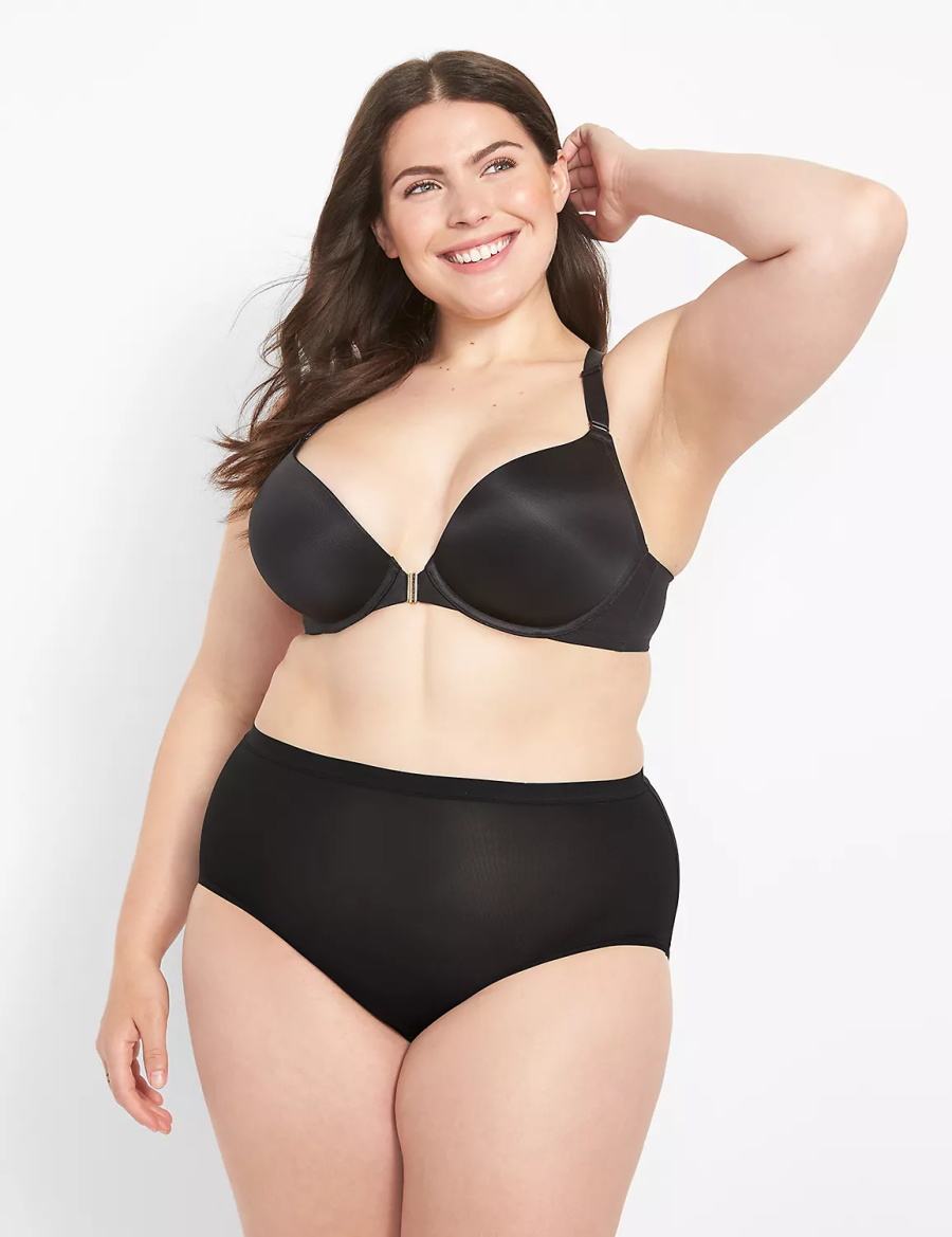 Black Lane Bryant Front-Close Boost Plunge Women Bralettes | BDR1342ZT