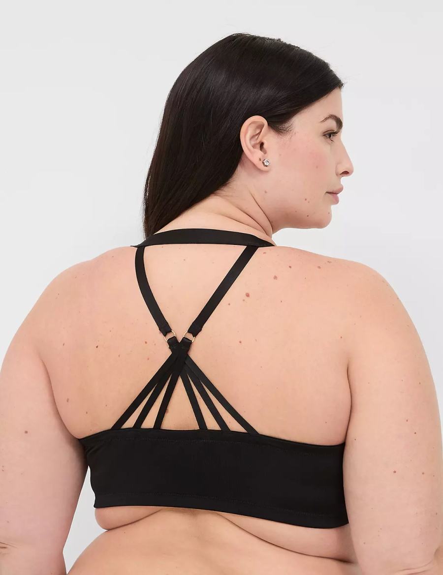 Black Lane Bryant Front-Close Boost Plunge Women Bralettes | OCL3179EU