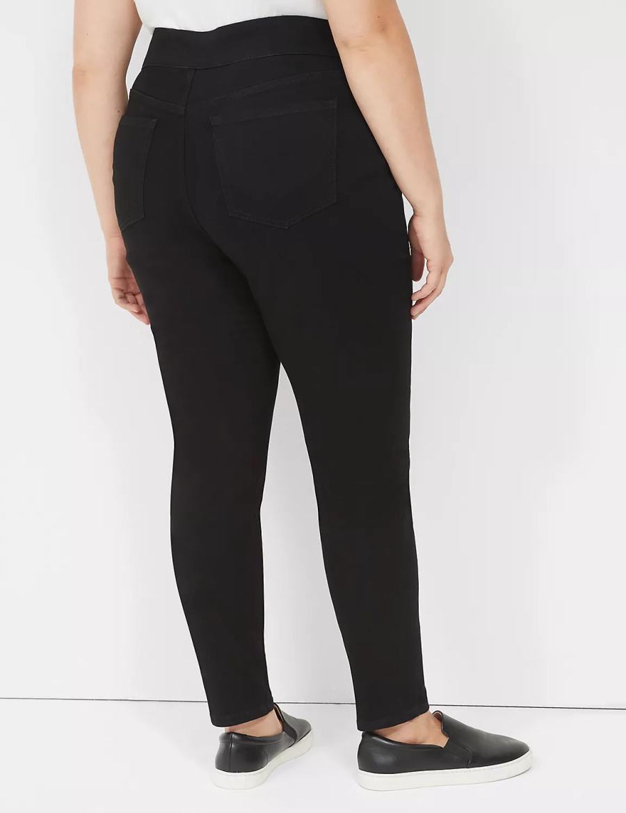 Black Lane Bryant High-Rise Sateen Pull-On Women Jeggings | DUJ330YZ