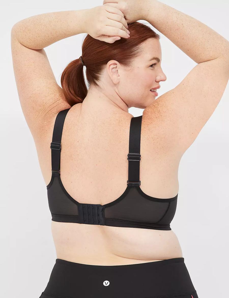 Black Lane Bryant LIVI High-Impact Wicking Underwire Women Sports Bra | IFW1899CM