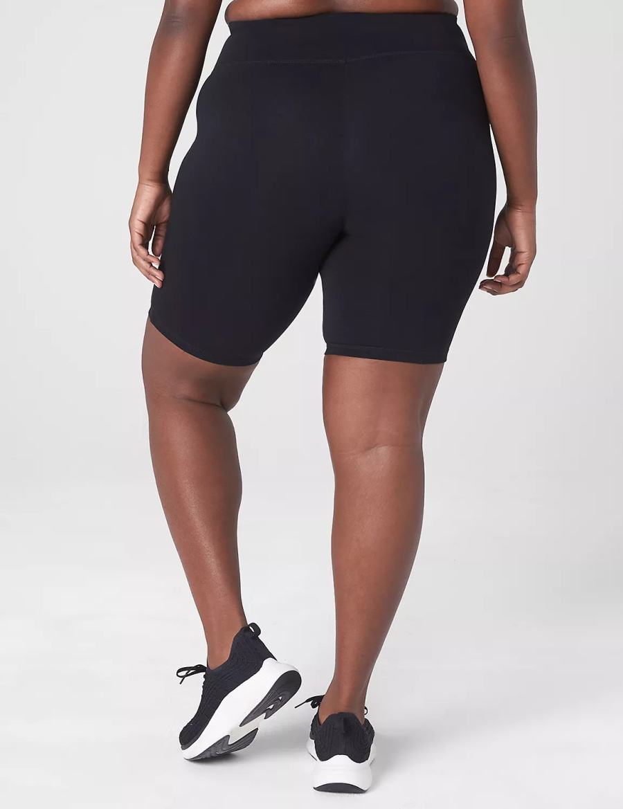 Black Lane Bryant LIVI High-Rise Signature Stretch Knee - 10.5” Inseam Women Shorts | FGE1113QB