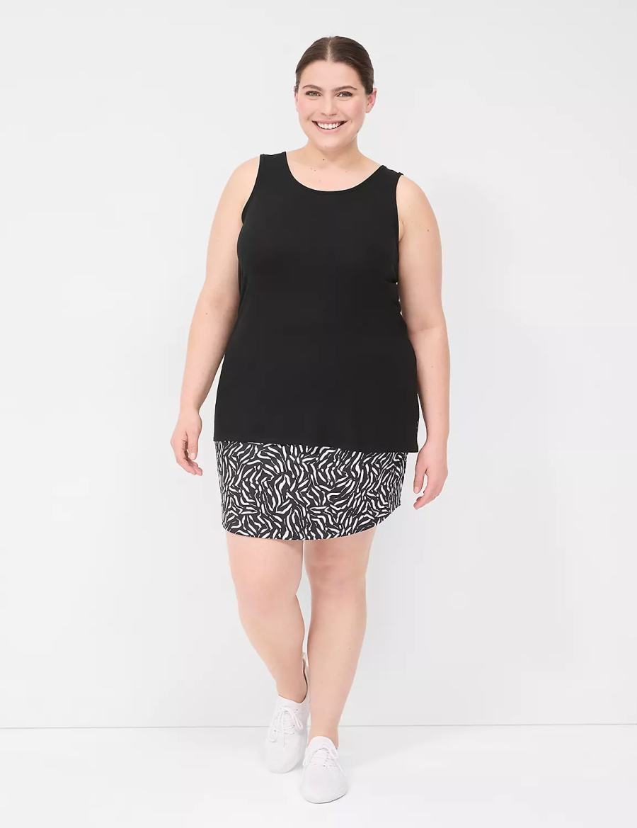 Black Lane Bryant LIVI Knit Women Shorts | ZJJ8368DJ