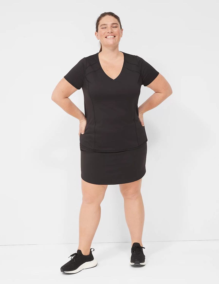 Black Lane Bryant LIVI Knit Women Shorts | LOC9140MB