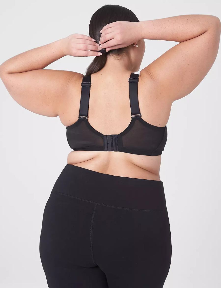 Black Lane Bryant LIVI Wireless Medium-Impact Wicking Women Sports Bra | ABN7528YV