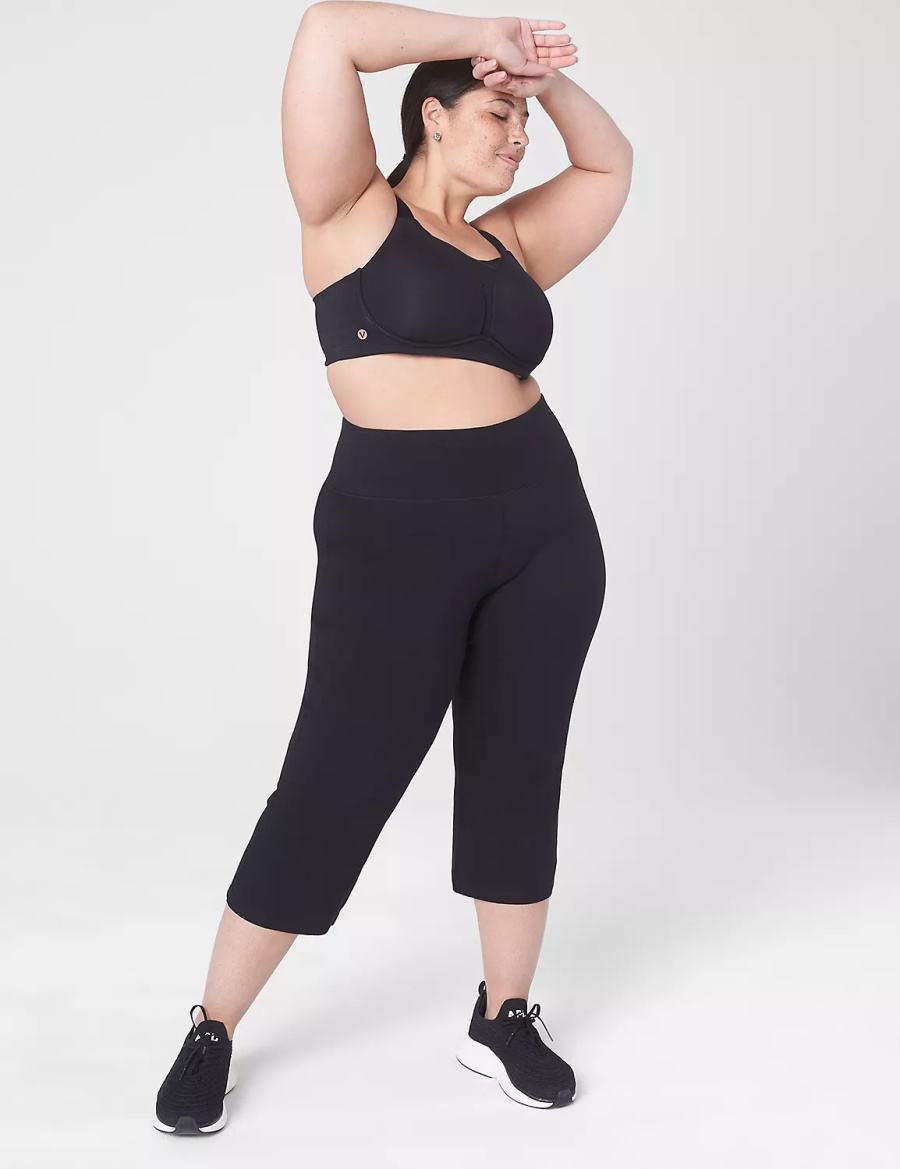 Black Lane Bryant LIVI Wireless Medium-Impact Wicking Women Sports Bra | ABN7528YV