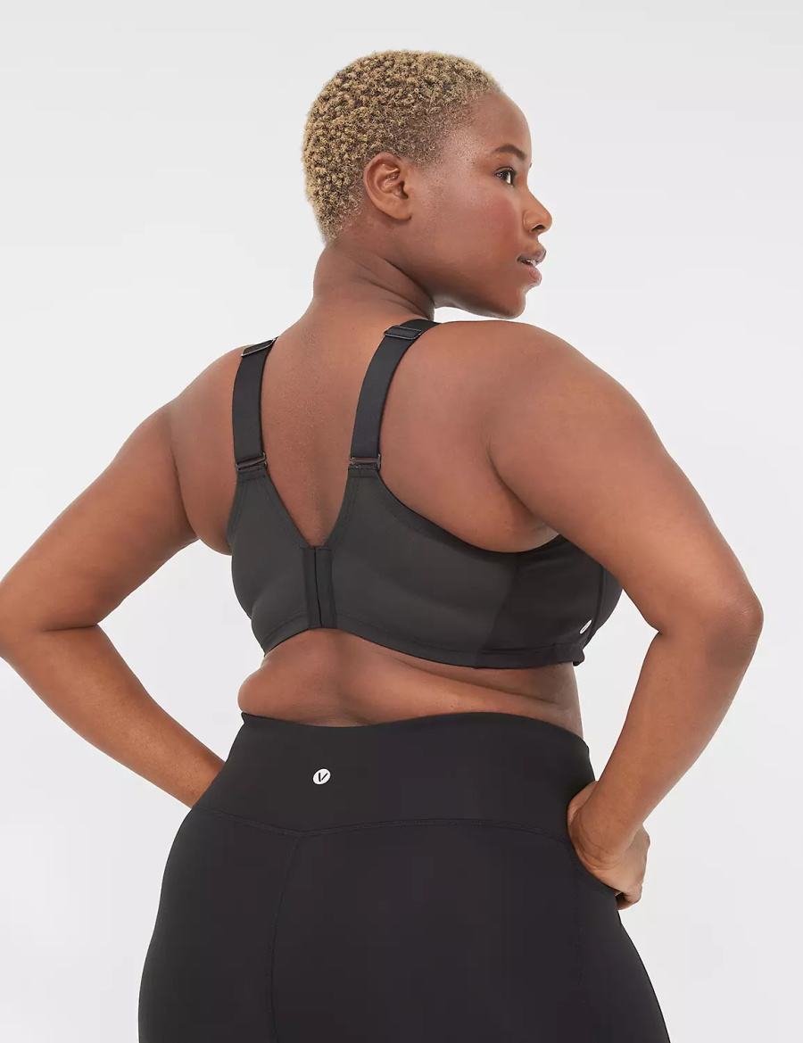 Black Lane Bryant LIVI Wireless Medium-Impact Wicking Women Sports Bra | CRS4683EQ