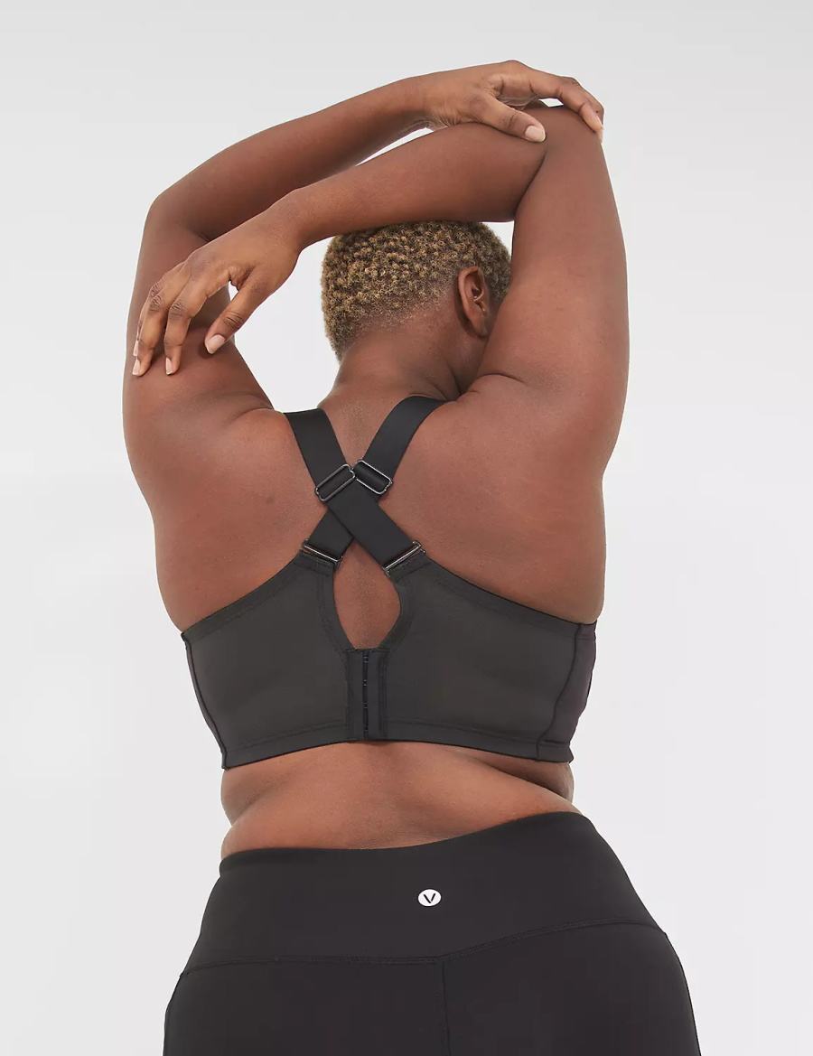 Black Lane Bryant LIVI Wireless Medium-Impact Wicking Women Sports Bra | CRS4683EQ