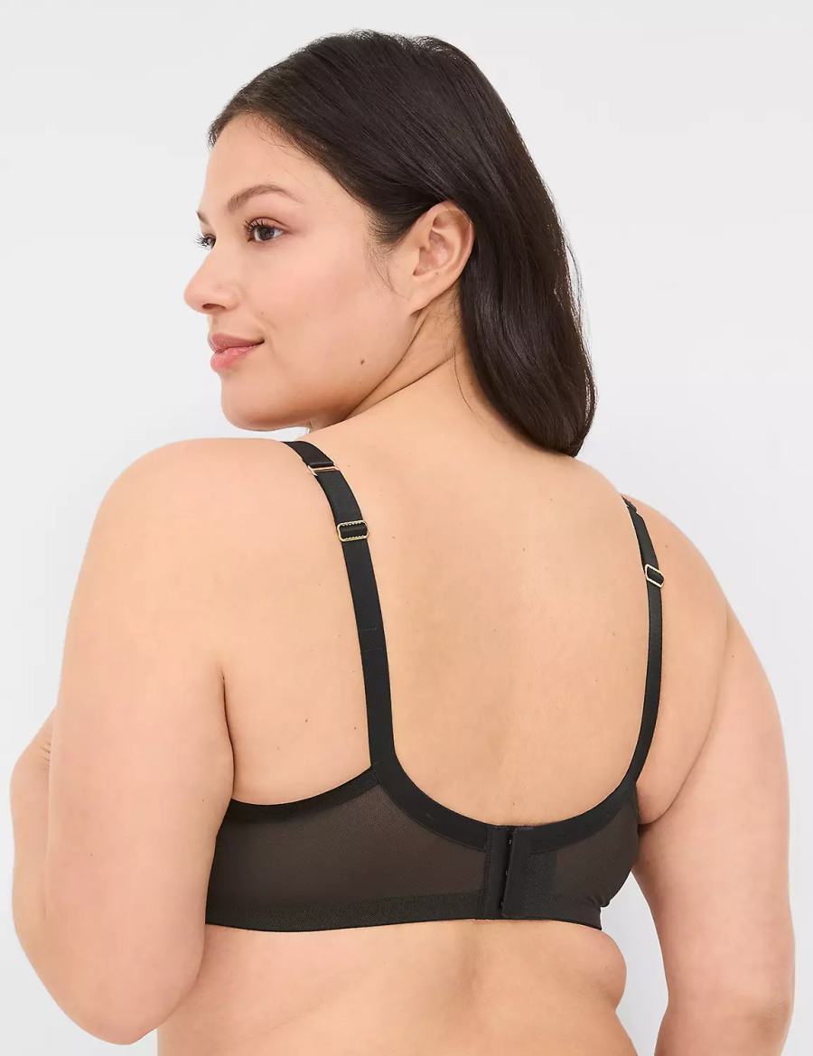 Black Lane Bryant Lace Quarter Cup Women Bralettes | VNP4952SS