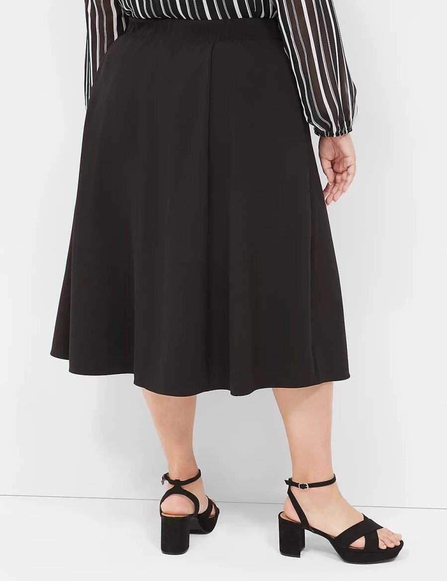 Black Lane Bryant Lena Women Skirts | ILB8741MR