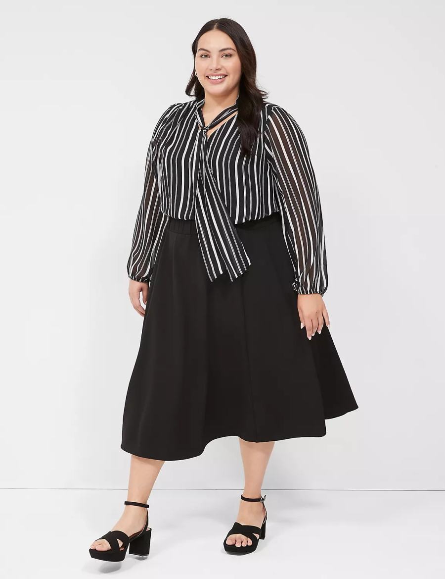 Black Lane Bryant Lena Women Skirts | ILB8741MR