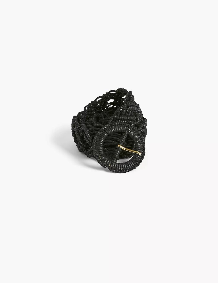 Black Lane Bryant Macrame Waist Women Belts | AJO5262DJ