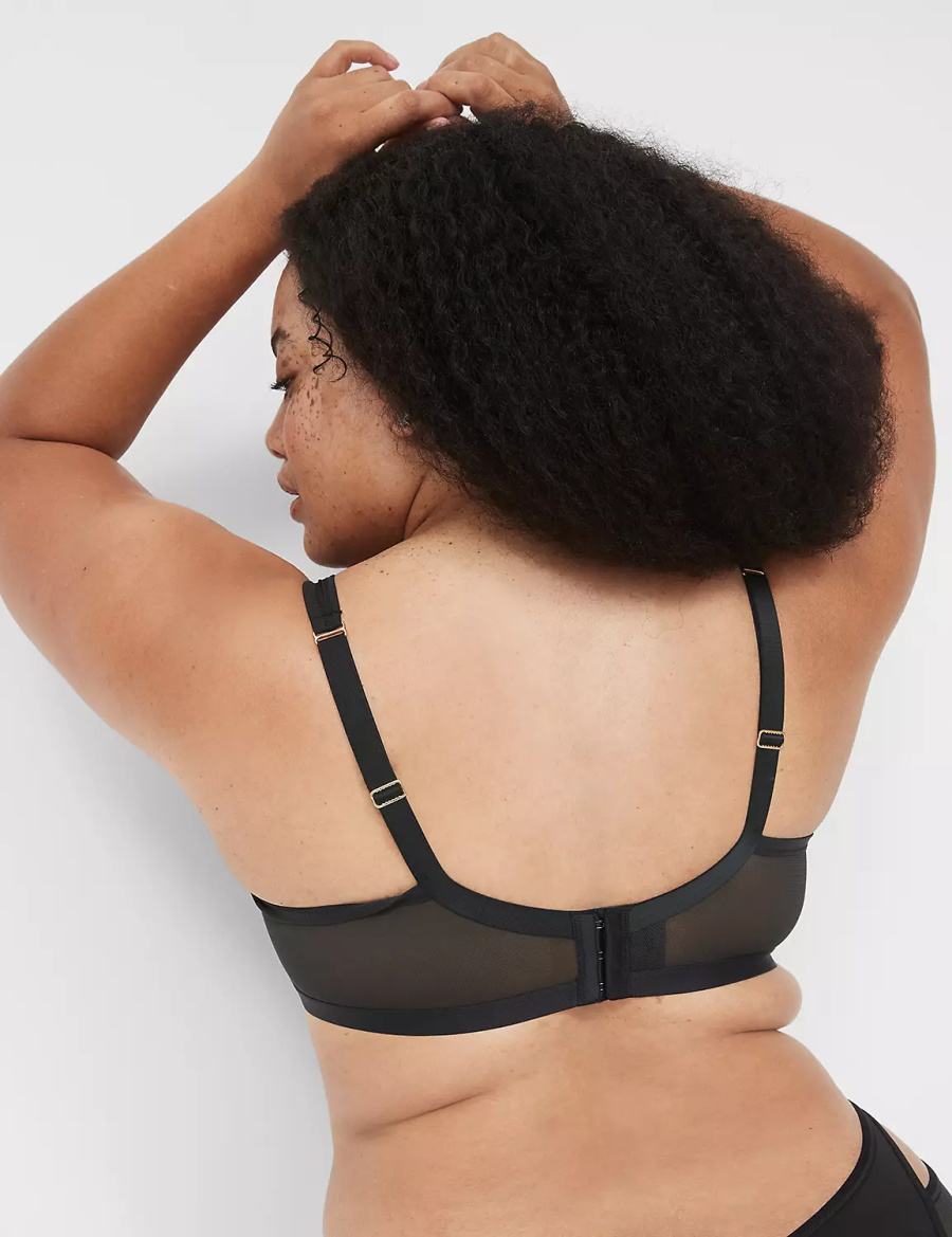 Black Lane Bryant Mesh High Apex Women Bralettes | TYV871YL