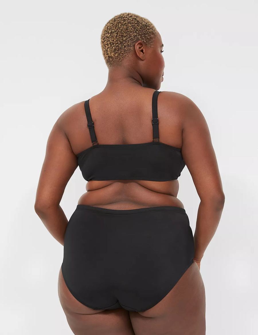 Black Lane Bryant Mid-Rise Swim Women Briefs | ZNY6584MU