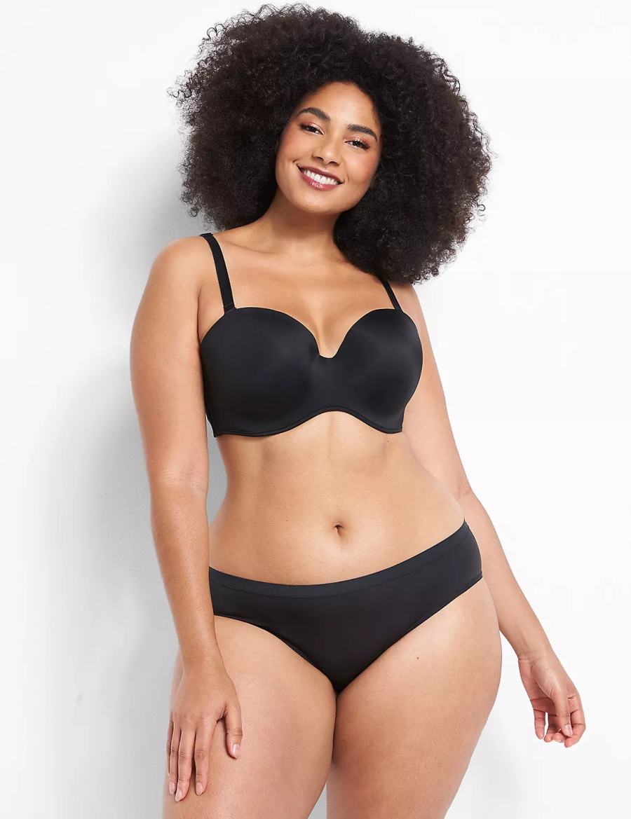 Black Lane Bryant Multi-Way Boost Women Strapless Bra | DBD7764SU