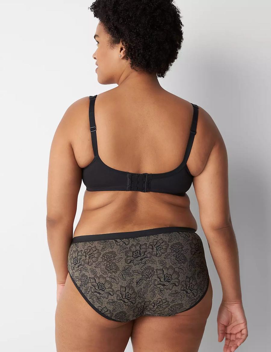 Black Lane Bryant No-Show Women Hipster Panty | SCI3446WI