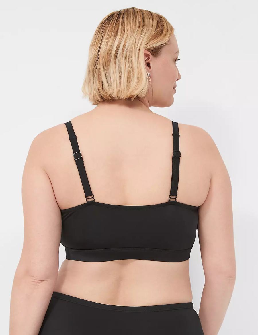 Black Lane Bryant No-Wire Women Bikini Top | NSX1868AQ