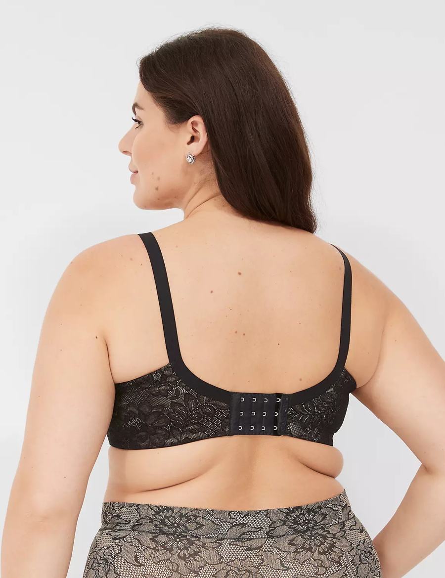 Black Lane Bryant No-Wire with Lace Women Bralettes | MMK6487HK