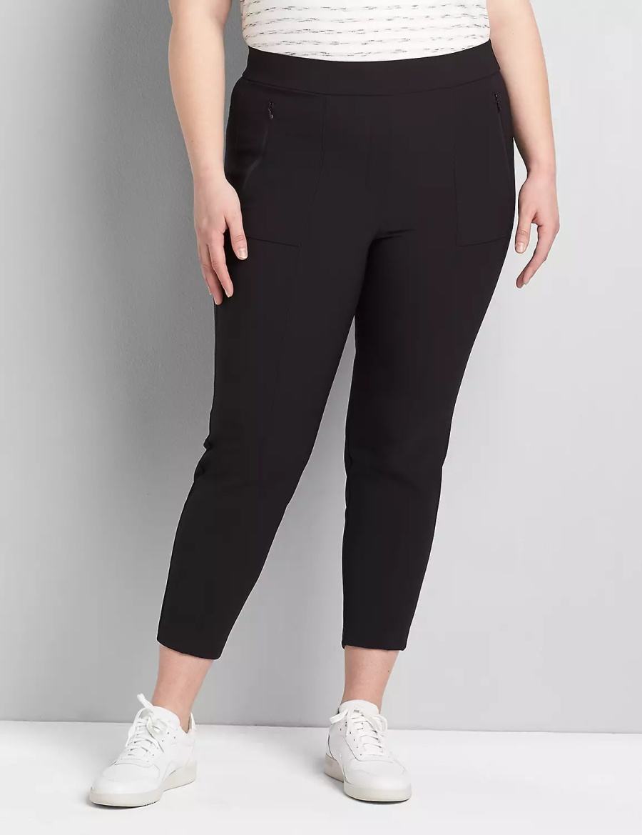 Black Lane Bryant On-The-Go Slim Ankle Women Pants | CXT3070XJ