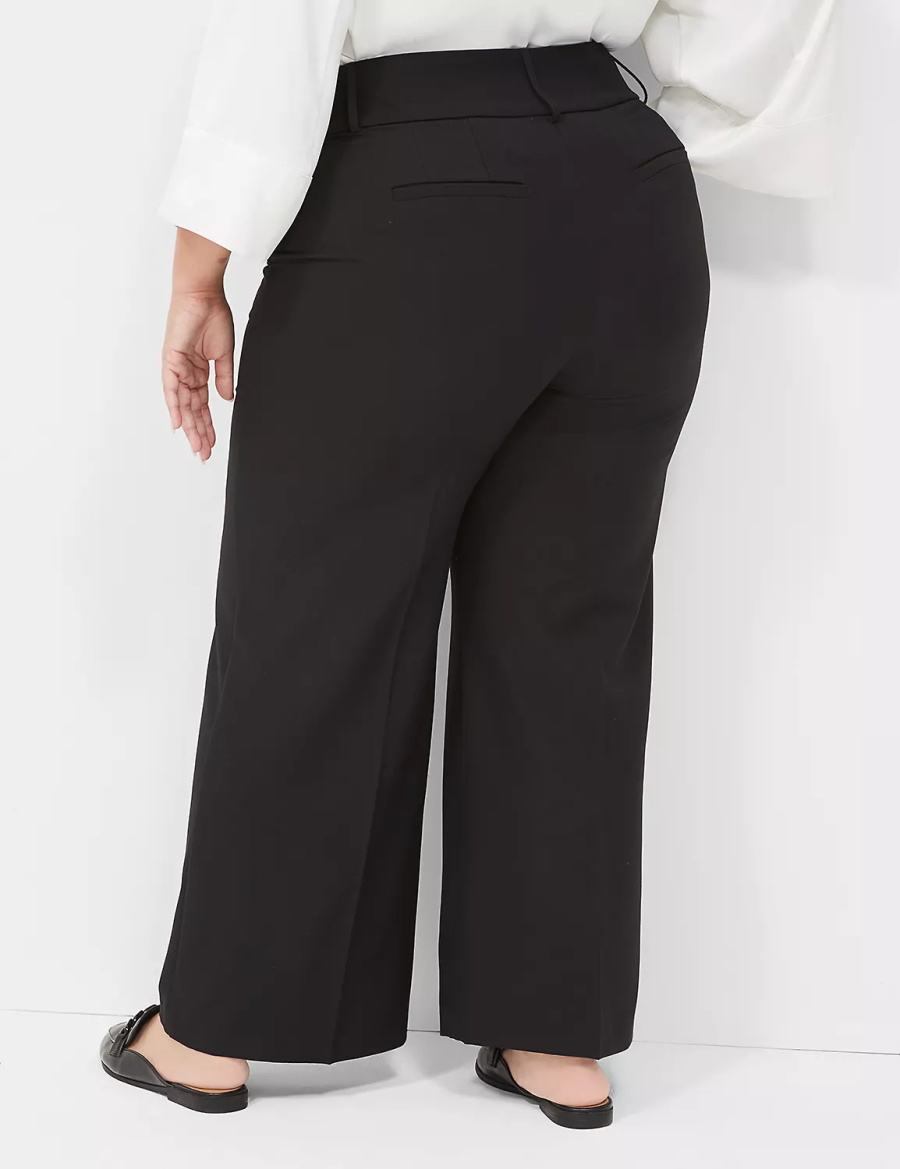 Black Lane Bryant Perfect Drape High-Rise Wide Leg Women Pants | VJN978PL