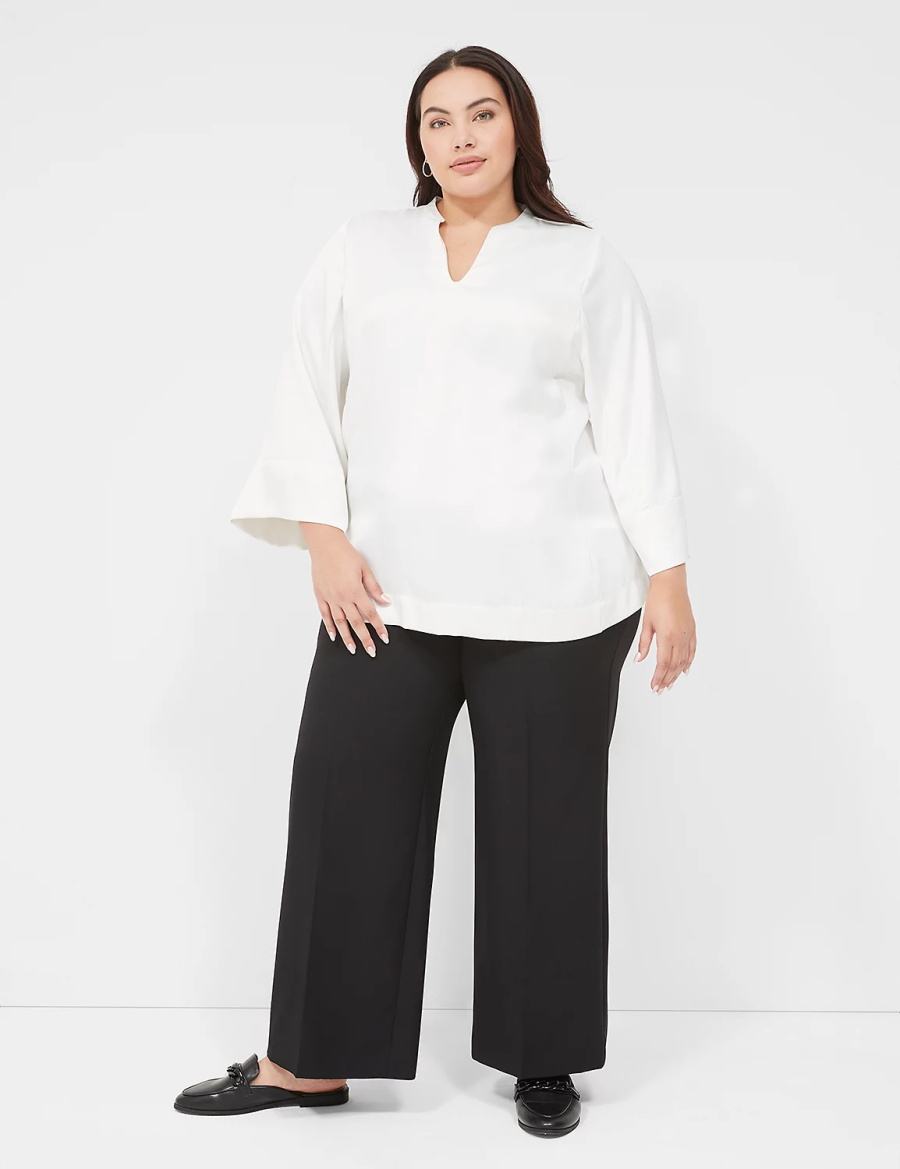 Black Lane Bryant Perfect Drape High-Rise Wide Leg Women Pants | VJN978PL