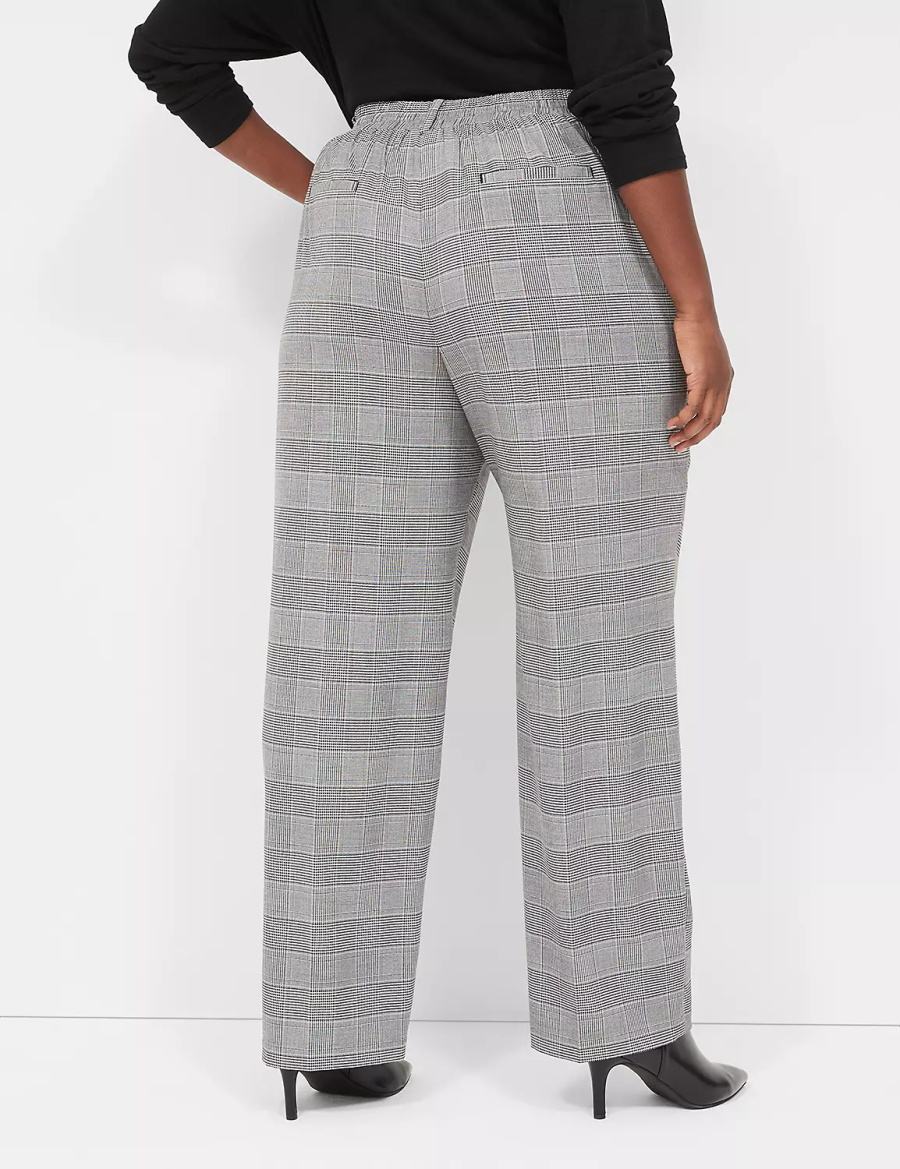 Black Lane Bryant Perfect Drape Pull-On Straight Women Pants | HSR4240PG