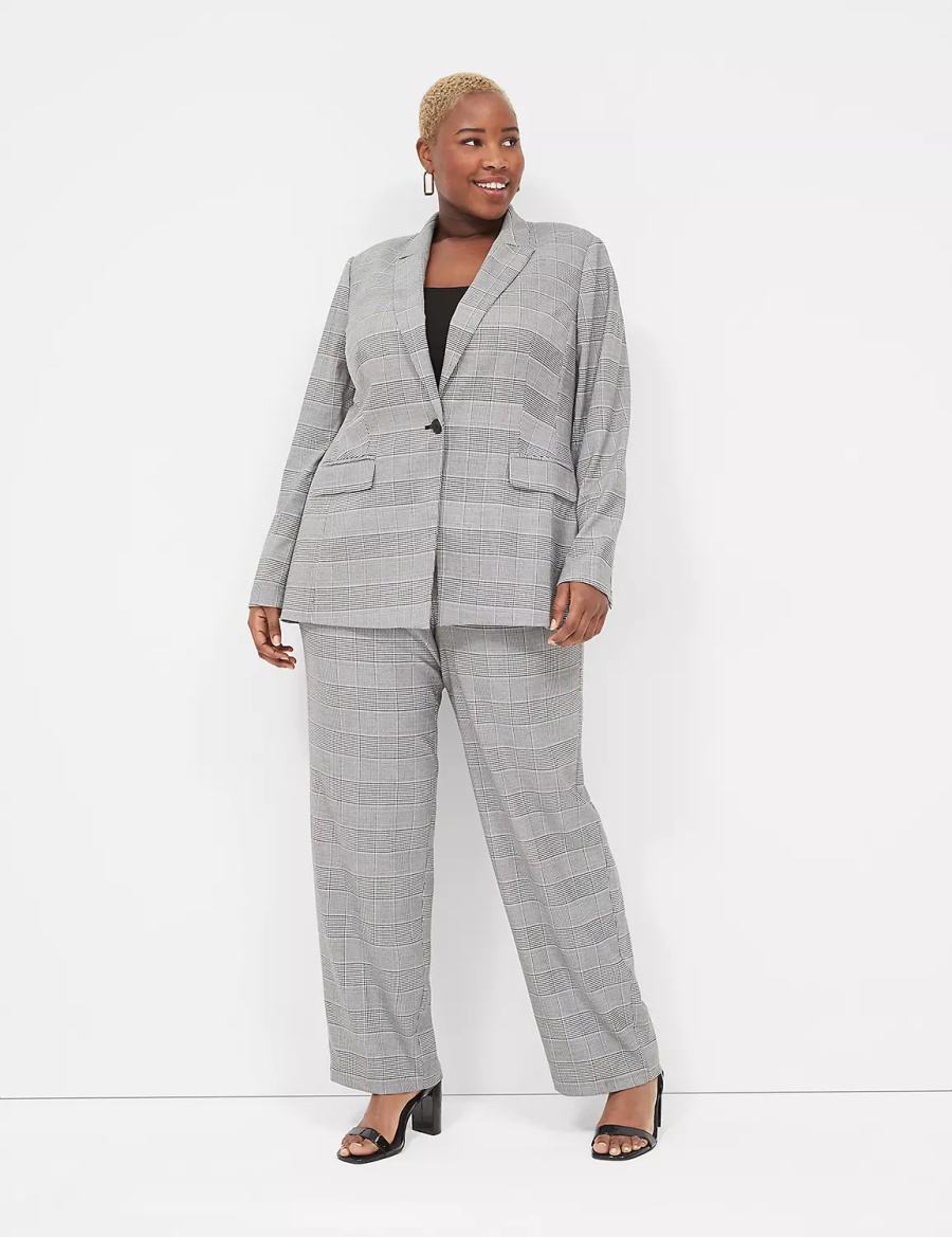 Black Lane Bryant Perfect Drape Pull-On Straight Women Pants | HSR4240PG