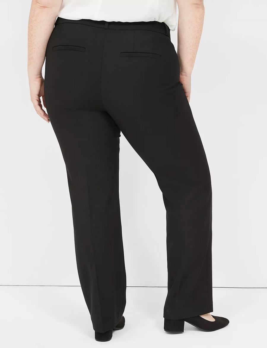 Black Lane Bryant Perfect Drape Straight Women Pants | WAE2323EF