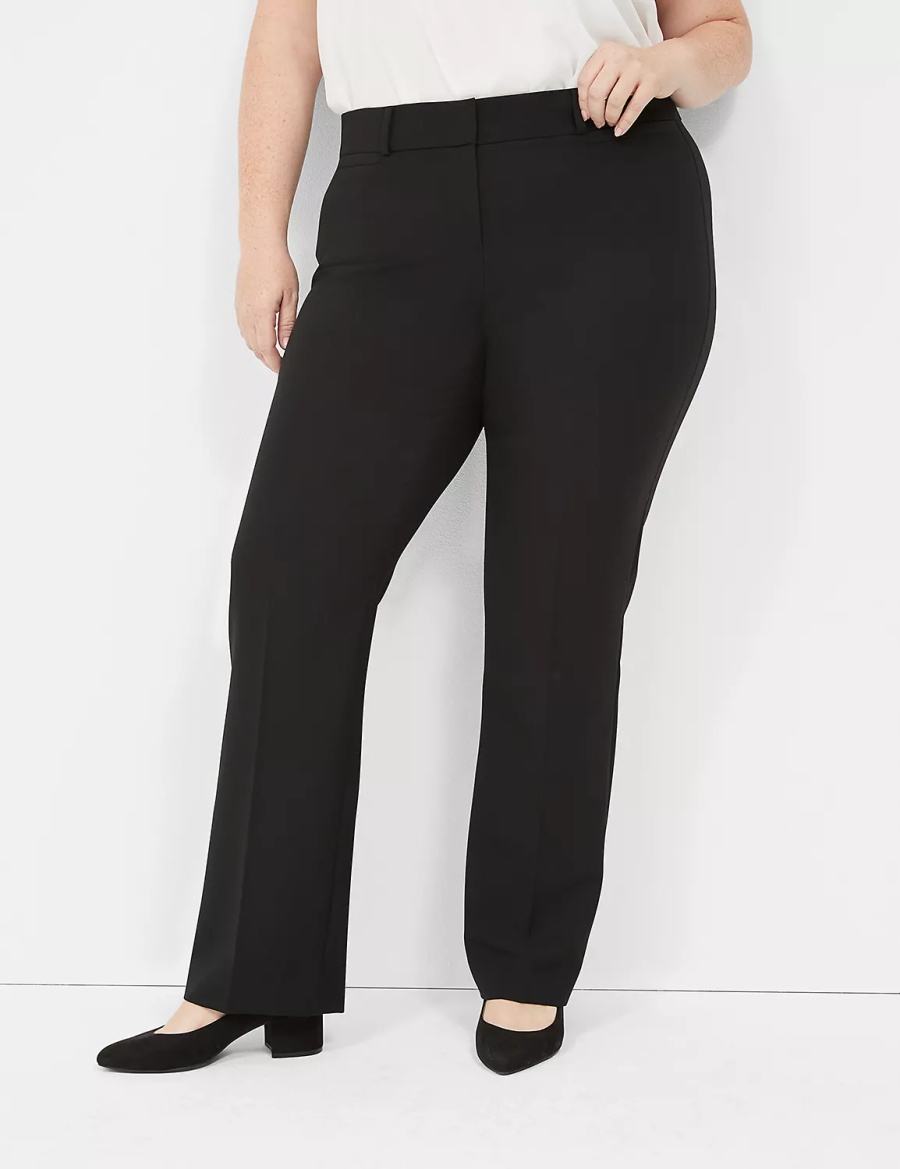 Black Lane Bryant Perfect Drape Straight Women Pants | WAE2323EF